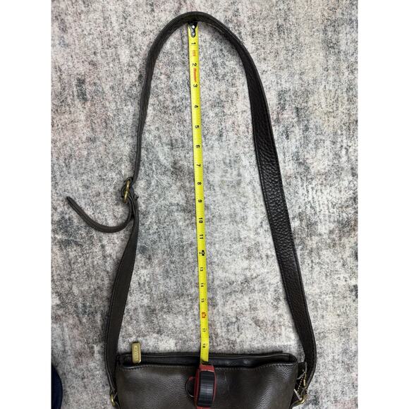 VTG COACH BROWN Green SONOMA SOFT BUCKET NATURAL GRAIN SHOULDER BAG Saddle 90’s - Picture 4 of 11